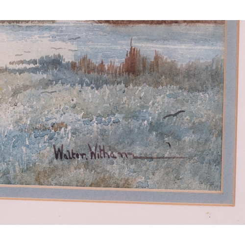 274 - Walter Witham (XIX-XX), watercolour on paper, Birches, signed, 25cm x 38.5cm, mounted, glazed and fr... 