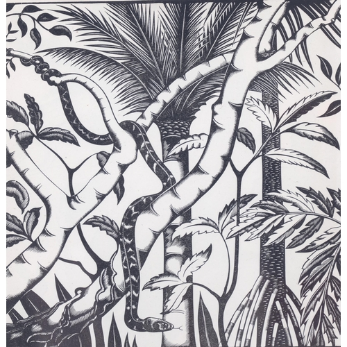 275 - Robert Gibbings (1889-1958), wood engraving on paper, Snake in Trees (1934), 15cm x 15cm, mounted, g... 