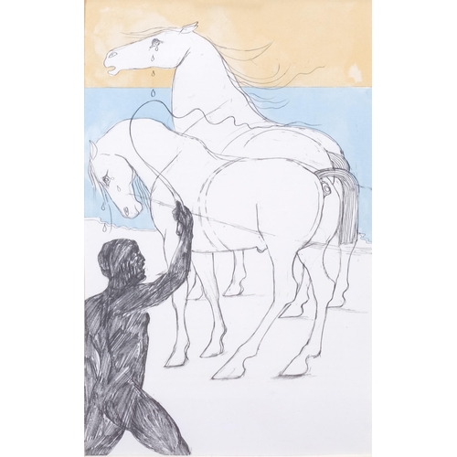 277 - Elizabeth Frink (1930-1993), lithograph on Antique laid paper, The Horses of Achilles Wept at the De... 