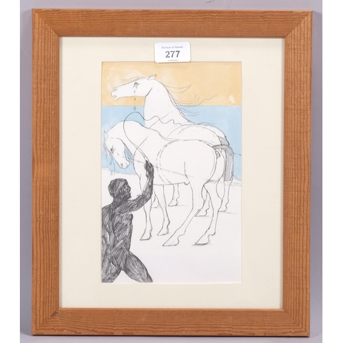 277 - Elizabeth Frink (1930-1993), lithograph on Antique laid paper, The Horses of Achilles Wept at the De... 