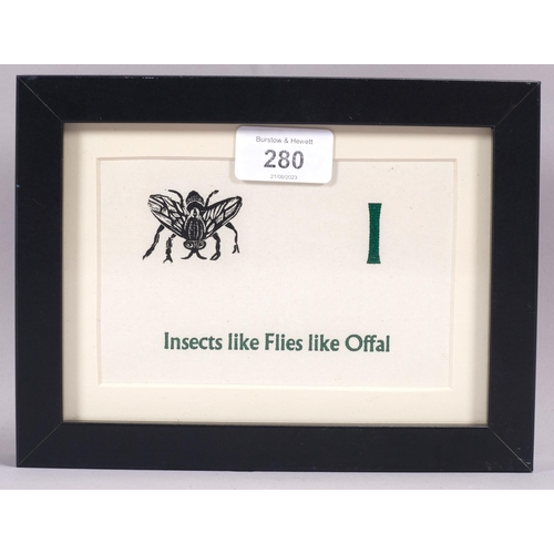 280 - Enid Marx (1902-1998), limited edition wood engraving on paper, Insects like Flies like Offal, from ... 