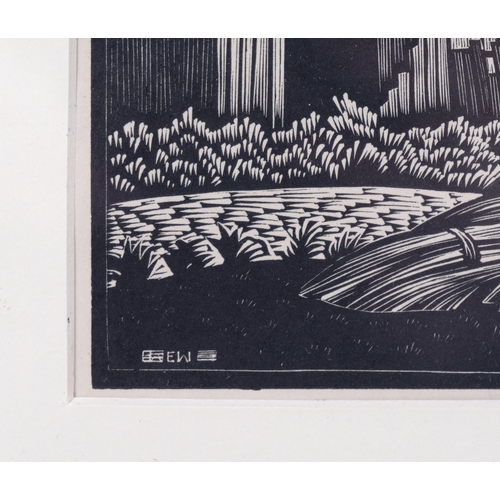 285 - Ethelbert White (1891-1972), wood engraving on paper, The Old Barn, signed with initials in the plat... 