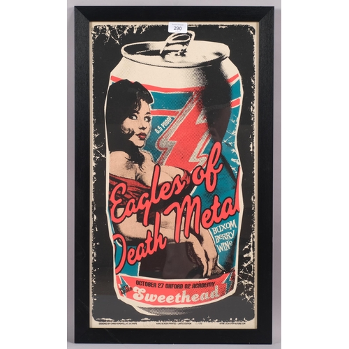 290 - Chris Hopewell (XX-XX1), limited edition screenprint on paper, Eagles of Death Metal concert poster,... 