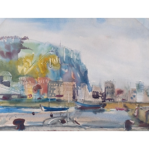 293 - G Roland, harbour scene, watercolour, signed and dated '68, 30cm x 38cm, framed