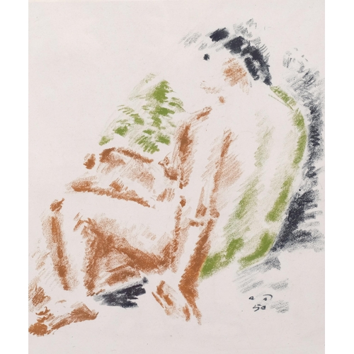 296 - Andre Masson, seated nude, original lithograph circa 1950s, signed in pencil, no. 5/40, image 34cm x... 