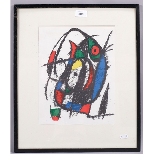 300 - Joan Miro, abstract, original lithograph for Miro Vol 2 no. 4, 31cm x 24cm, framed