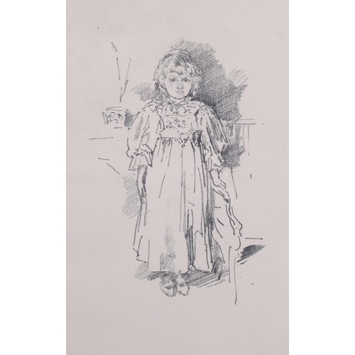 304 - James Mcneil Whistler, little Evelyn, lithograph, Art Journal issue 1896, 27cm x 18cm, framed