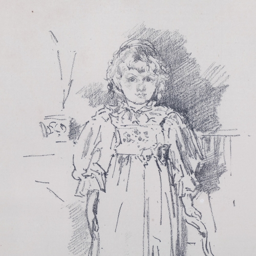 304 - James Mcneil Whistler, little Evelyn, lithograph, Art Journal issue 1896, 27cm x 18cm, framed