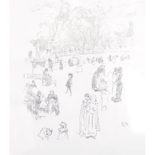 305 - James Mcneil Whistler, Bebes in Luxembourg Gardens, lithograph, Art Journal issue 1894, 26cm x 21cm,... 