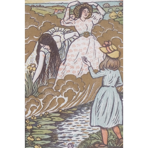 306 - Lucien Pissarro (1885 - 1949), Queen of Fishes, colour woodcut print, from the suite of 7 1924 issue... 