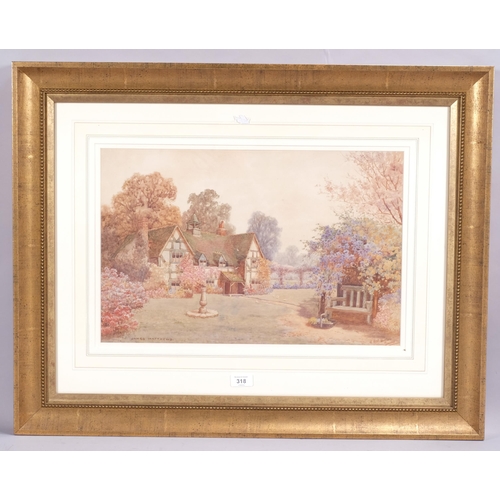 318 - James Matthews, at West Burton Sussex, watercolour, signed, 33cm x 51cm, framed