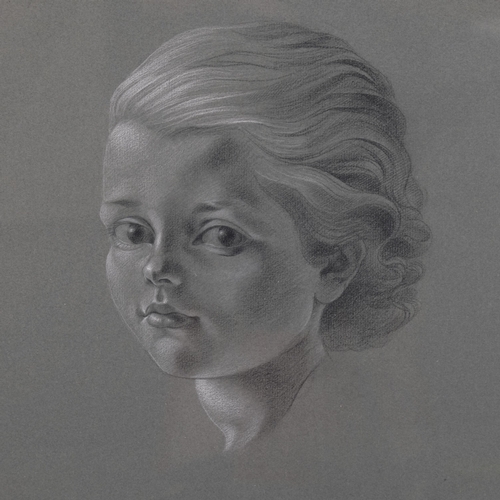 321 - Anthony Brandt (1925-2009), a charcoal and chalk portrait of a young girl, signed and dated, 48cm x ... 