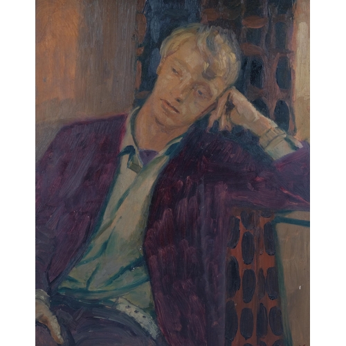 322 - Hubert Andrew Freeth (1912 - 1986), portrait of Ronald English, oil on board, signed with inscriptio... 