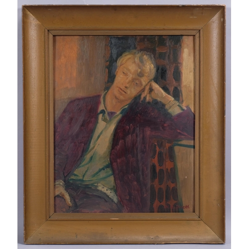 322 - Hubert Andrew Freeth (1912 - 1986), portrait of Ronald English, oil on board, signed with inscriptio... 