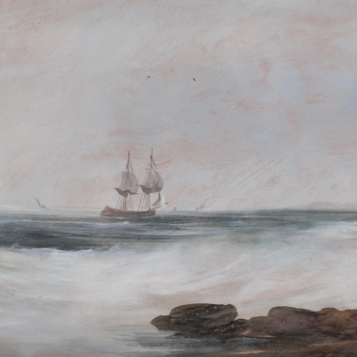 326 - The lighthouse near Aberdeen, 19th century watercolour, unsigned, 17cm x 37cm, framed