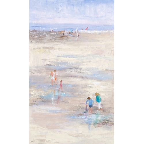 334 - Brenda Brooks, outgoing tide, oil on board, signed with monogram, 45cm x 27cm, framed