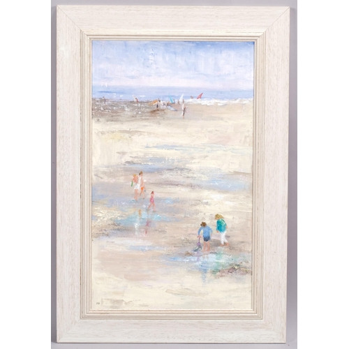 334 - Brenda Brooks, outgoing tide, oil on board, signed with monogram, 45cm x 27cm, framed