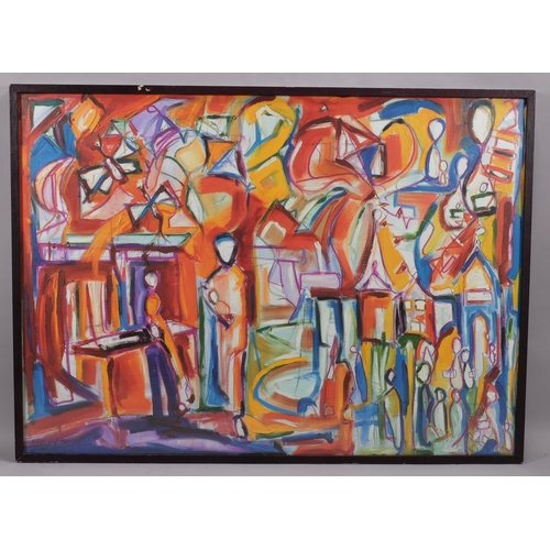 341 - Sacha Jafri, large abstract giclee print, inscribed verso, framed, overall frame dimensions 103cm x ... 