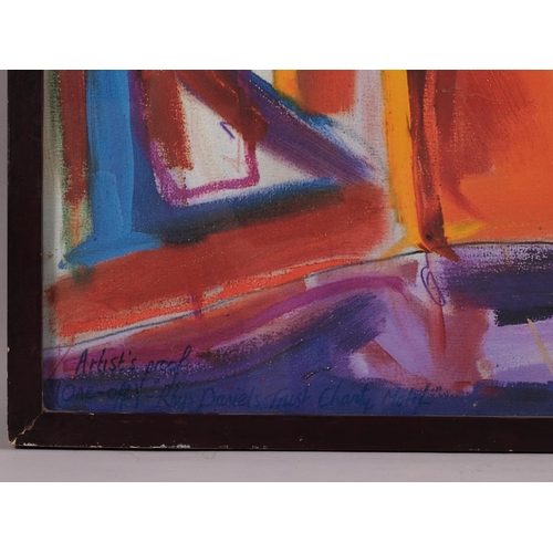 341 - Sacha Jafri, large abstract giclee print, inscribed verso, framed, overall frame dimensions 103cm x ... 