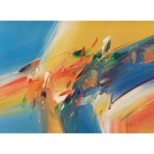 349 - Wilkinson, abstract composition, oil on canvas, circa 1970s, signed, 30cm x 40cm, framed