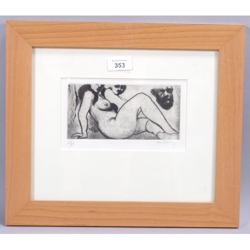 353 - Douglas Portway (1922-93), South African, female nude, etching, signed in pencil, no. 4/6, plate 8.5... 