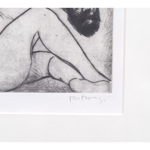 353 - Douglas Portway (1922-93), South African, female nude, etching, signed in pencil, no. 4/6, plate 8.5... 