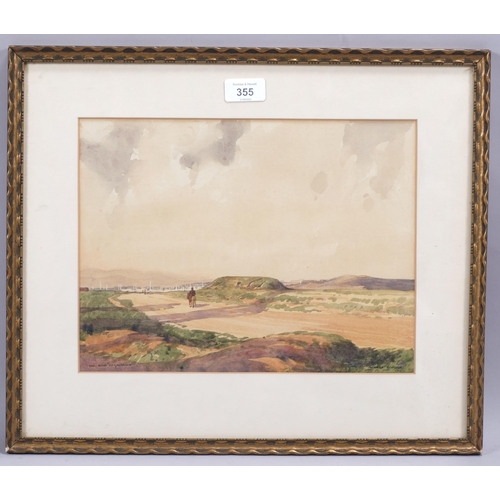 355 - Robert Houston (1891 - 1940), the road to Salonika, watercolour, signed and dated 1918, 24cm x 32cm,... 