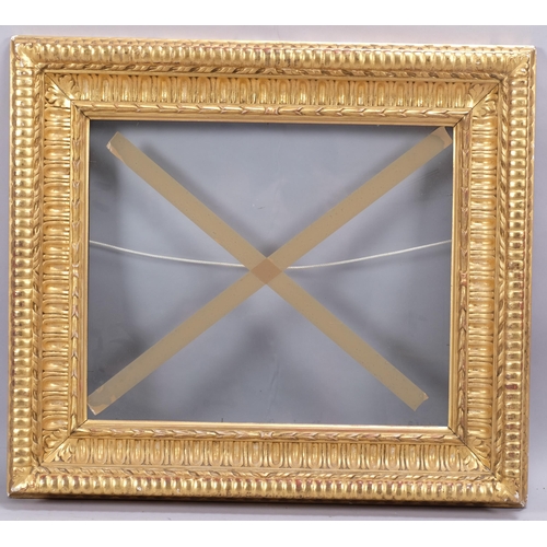 358 - A 19th century gilt-gesso picture frame, inside measurements 39cm x 46cm