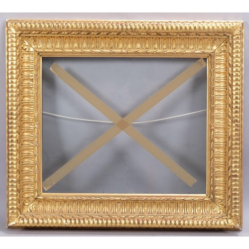 358 - A 19th century gilt-gesso picture frame, inside measurements 39cm x 46cm