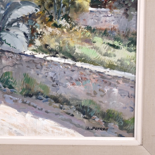 386 - Lucien Potronat, L'Esterel, oil on canvas, signed with Stacy Marks labels verso, 60cm x 71cm, framed