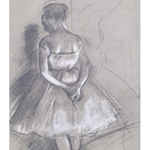 389 - After Edgar Degas, dancer standing, lithograph, image 36cm x 24cm, unframed