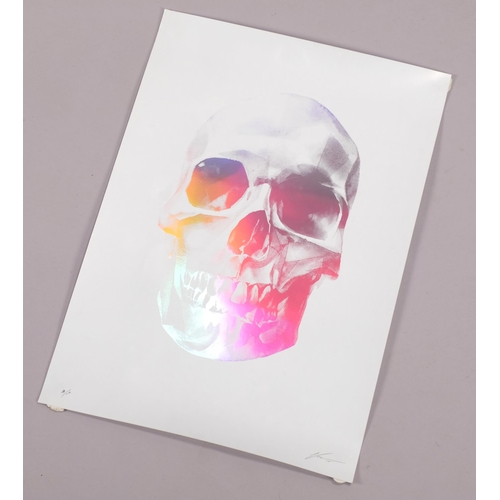 395 - HelloVon Studio, Skull, artist's proof holographic screenprint, signed