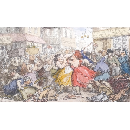 412 - Thomas Rowlandson, 4 hand coloured engravings, Miseries of London 1807, 13cm x 18cm, a Select Vestry... 