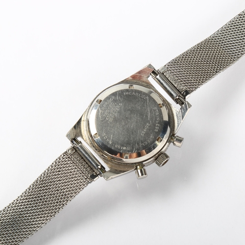 1001 - LATOR - a Vintage stainless steel Diver's mechanical chronograph bracelet watch, circa 1960s, black ... 