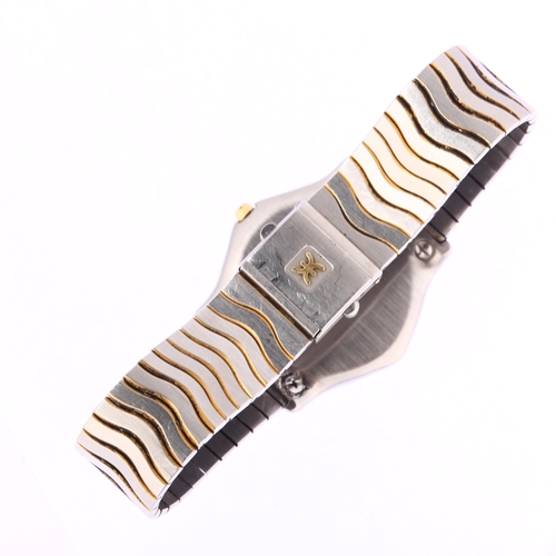 1018 - EBEL - a lady's gold plated stainless steel diamond Sport Wave quartz bracelet watch, ref. 181949, w... 