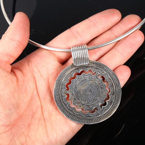 Popular Silver Talisman medallion necklace