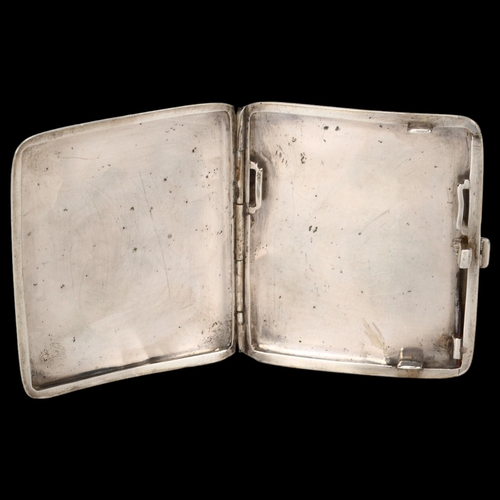 curved cigarette case A Very Unique Faberge Silver, Enamel and Diamond Case, August Hollming  John Atzbach Antiques An Iraqi silver and niello