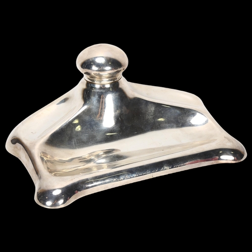 1534 - A large Art Nouveau silver plated desk inkstand, width 32cm, height 13cm