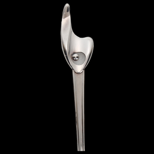 1543 - A Danish modernist sterling silver abstract spoon, maker's mark on reverse, 18cm, 1.1oz