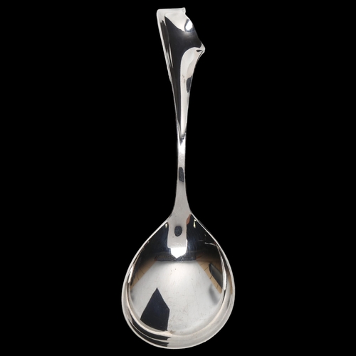 1544 - A mid-century Danish silver abstract serving spoon, maker's mark on reverse, 1956, 21cm, 1.9oz