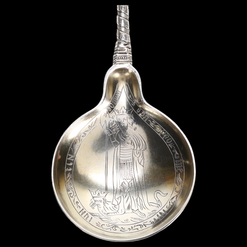 1549 - K CHRISTENSEN - a late 19th century silver replica Royal Coronation spoon, after the 16th century ex... 