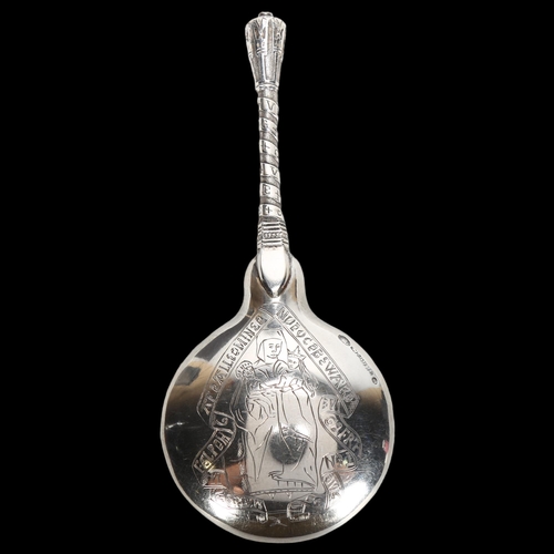 1549 - K CHRISTENSEN - a late 19th century silver replica Royal Coronation spoon, after the 16th century ex... 