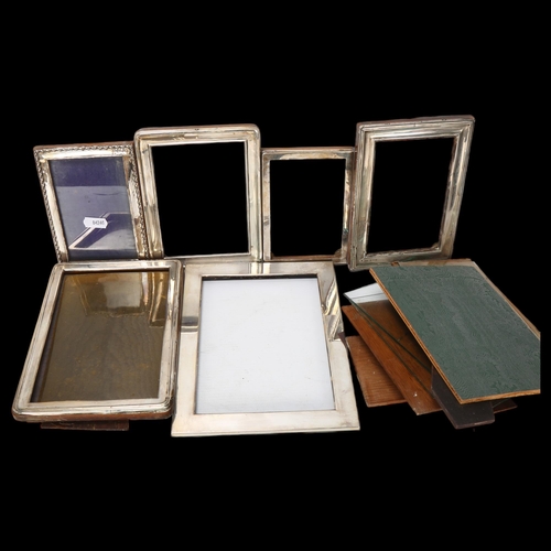 1560 - 6 silver-fronted photo frames, largest overall 21cm x 17cm