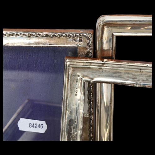 1560 - 6 silver-fronted photo frames, largest overall 21cm x 17cm