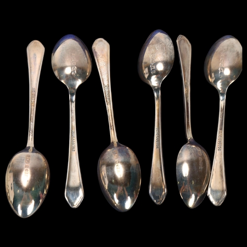 1564 - Various silver flatware, including collector's enamel spoons, coffee spoons etc, 8oz gross