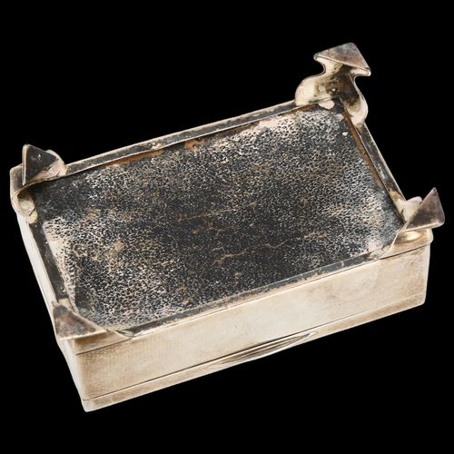 1567 - An Art Deco George VI rectangular silver dressing table jewellery box, A&J Zimmerman Ltd, Birmingham... 