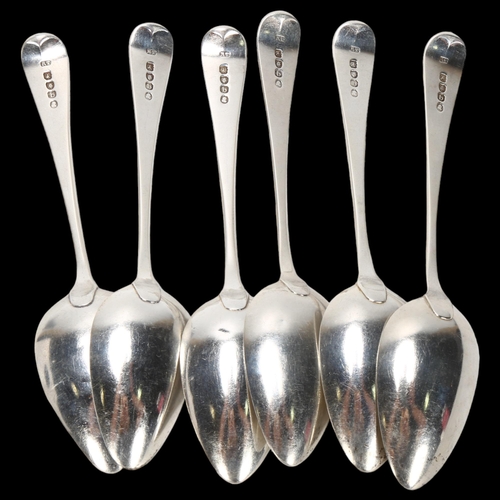 1571 - A set of 6 George III silver Old English pattern dessert spoons, Richard Turner, London 1817, engrav... 