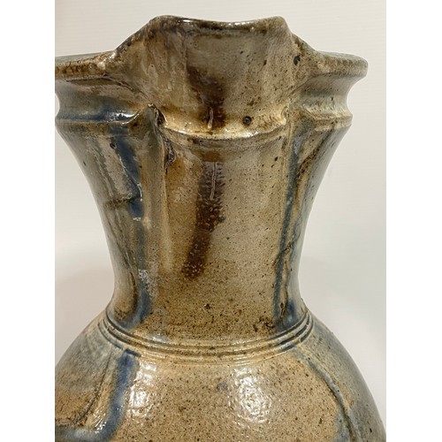 43 - Michael Casson (1925-2003), A monumental studio pottery salt glaze jug with brushwork decoration, ma... 