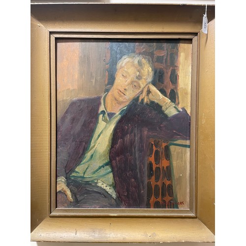 322 - Hubert Andrew Freeth (1912 - 1986), portrait of Ronald English, oil on board, signed with inscriptio... 