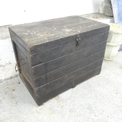 2614 - A carpenter's tool chest containing various wood-working tools including awls, planes, saws etc. 92x... 